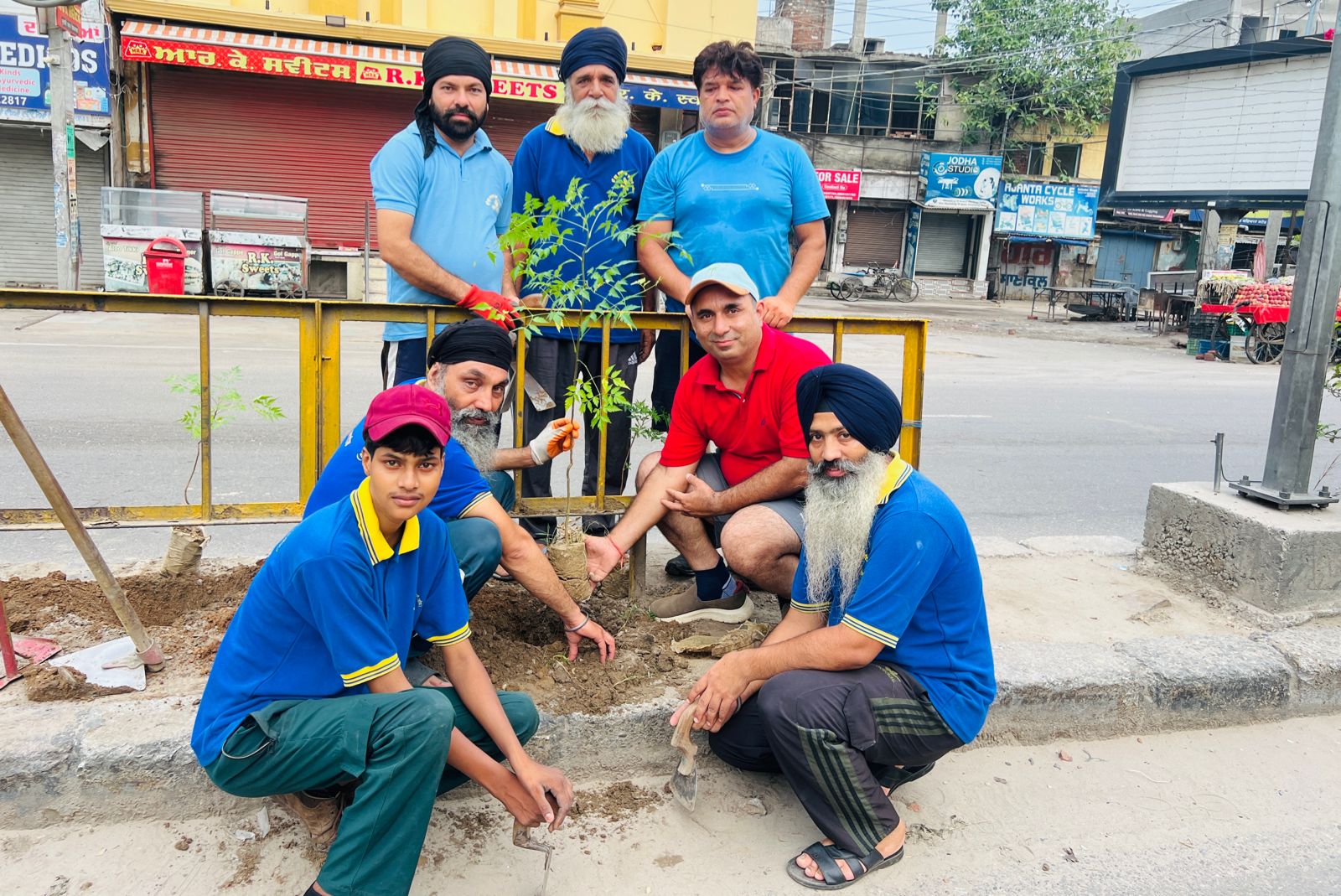 Saplings were planted by Guru Ramdas Sewa Society Nawanshahr for the purity and conservation of the environment.